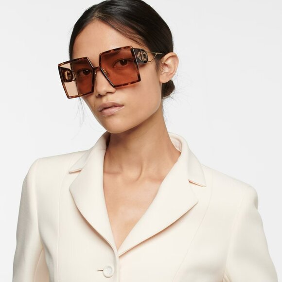 Dior 30MONTAIGNE SU CD40030U 53Y 26L0 BRAND NEW Sunglasses Havana Brown Square